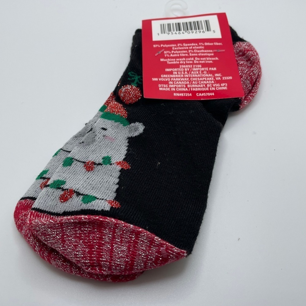 Christmas Low Cut Socks Polar Bear Holiday Socks Size 5-9‎ - Picture 2 of 3